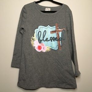 Kids boutique blessed long sleeve T-shirt 7